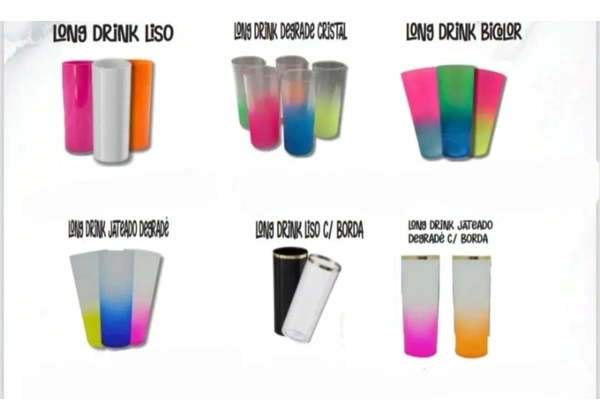 Kit 10 Copos Long Drink Diversos Modelos e Cores