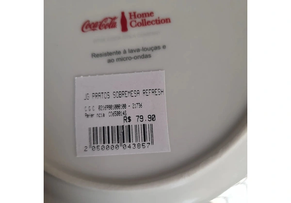 Pratos decorativos coca cola o par só 2 pratinhos