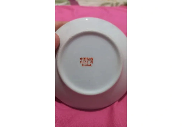 Jogo de porcelana com 5 xícaras, 5 pires (Made in China)