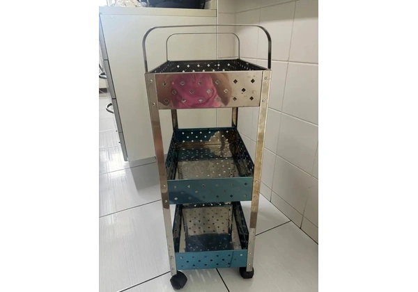 Carrinho organizador em inox fruteira