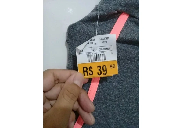 Bermuda legging - Cinza com detalhes ROSA - 34/36