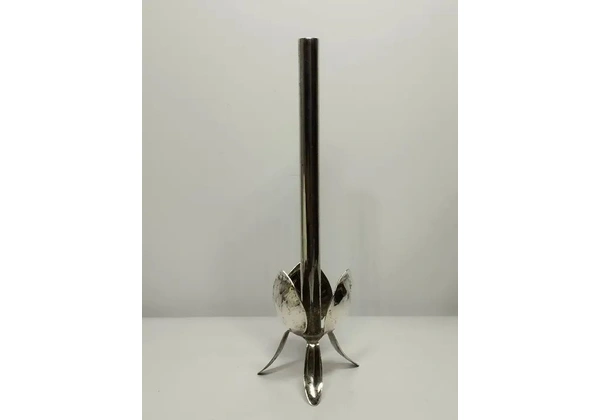 Vaso Solitário para Uma Flor Antigo Metal Prateado