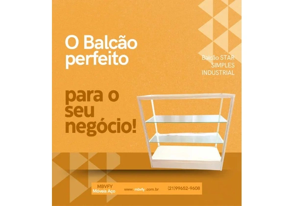 Balcão Industrial de Atendimento/Vitrine - Ótima Oportunidade!