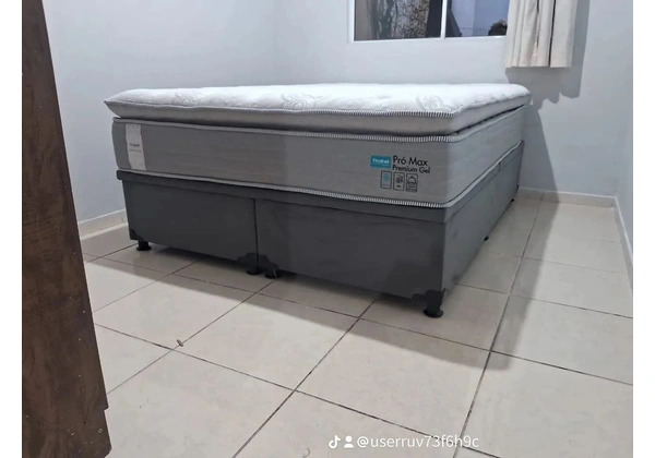 Cama box e colchão tamanho Queen size durma bem do seu novo colchão Max pro gel