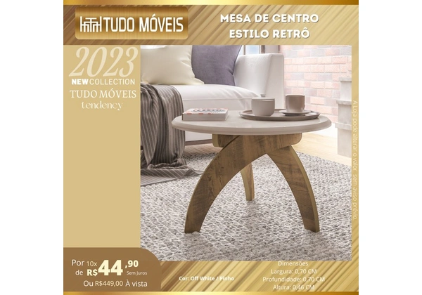 MESA DE CENTRO ESTILO RETRÔ