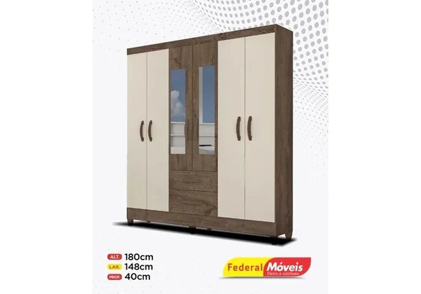 Guarda Roupa 6 Portas 2 Gavetas Super Lindo Fazemos Entrega