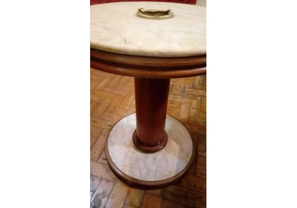 Mesa de Centro Vintage -Madeira e Marmore