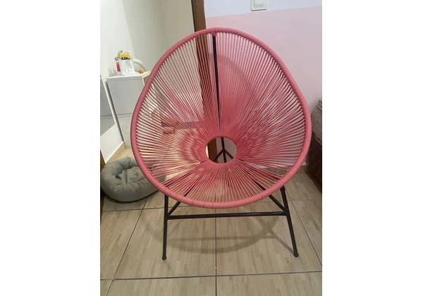 Poltrona de vime rosa Tok & Stok