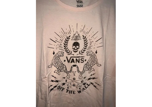 blusa vans estampada rosa claro (nova) - tam g fem