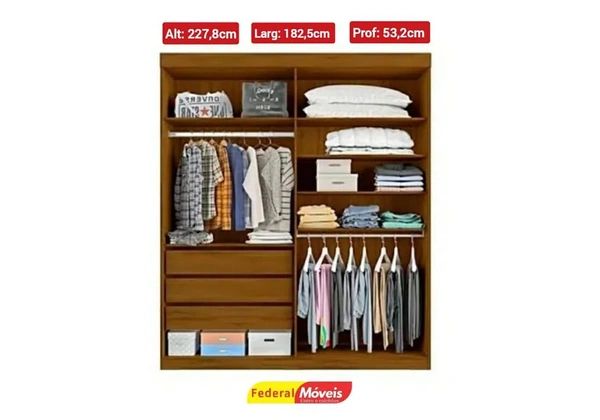 Guarda Roupa com 4 Portas Novo Temos Outras Cores