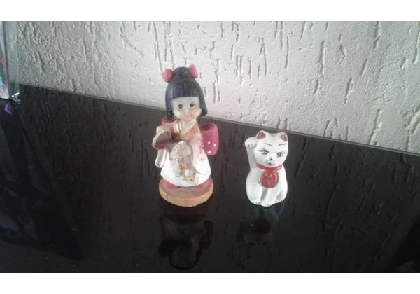 Boneca Japonesa Estatua Miniatura Decorativa