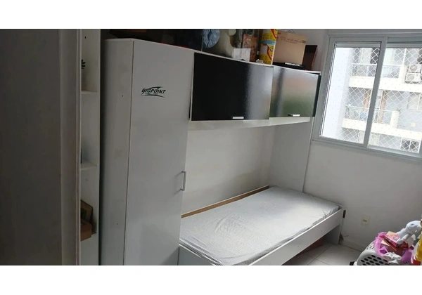 Conjunto cama e armário solteiro