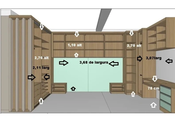 Guarda Roupa Planejado com portas espelhadas
