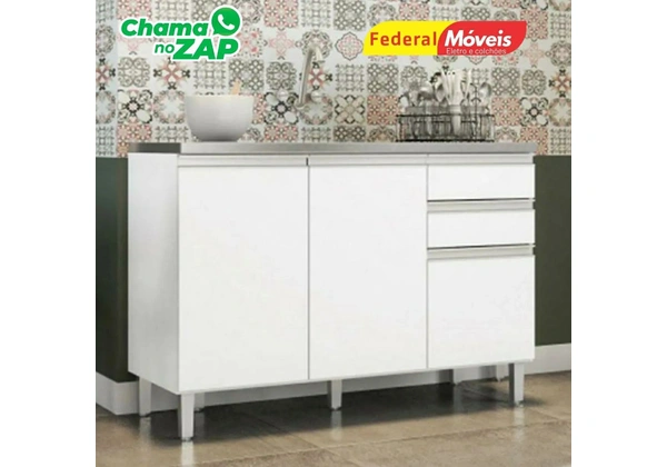 Balcão 3 Portas e 2 Gavetas Novo Pronta Entrega