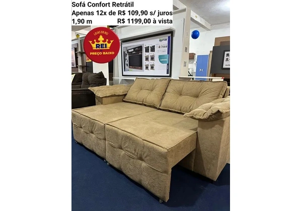 Sofá comfort retrátil 1199 avista frete gratis- várias cores