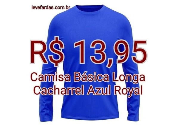 Camisa Básica Manga Longa - Cacharrel Azul Royal