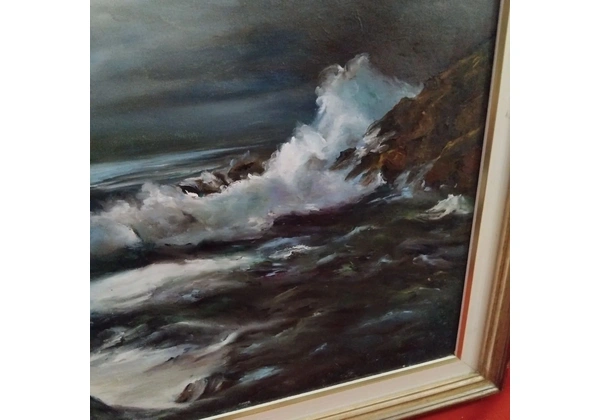 Quadro antigo pintura a óleo