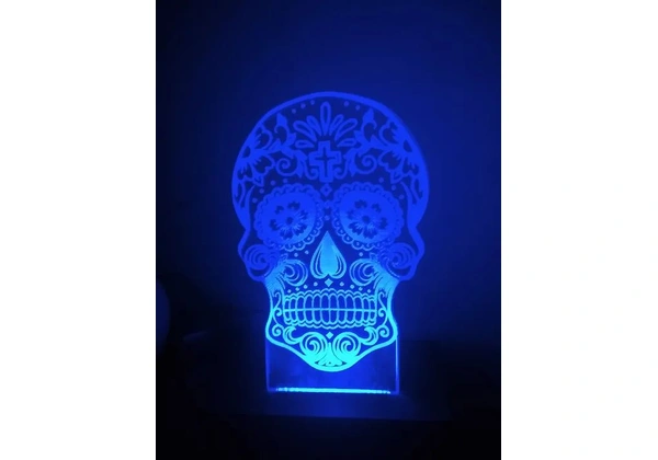 Luminaria de caveira catrina cor Azul - Leia o anuncio