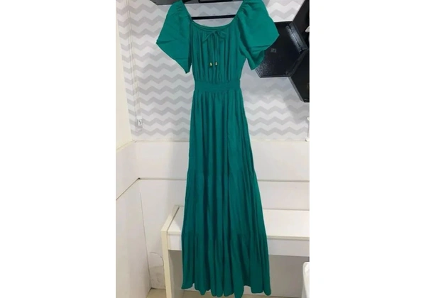 vestido longo ciganinha verde escuro - la vie
