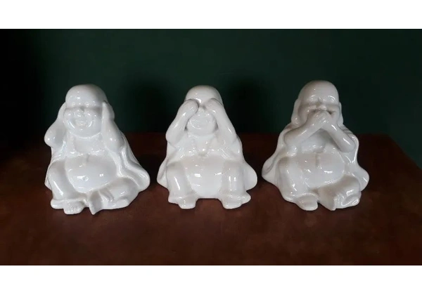 Estátuas Buda - 3 Budas sábios porcelana