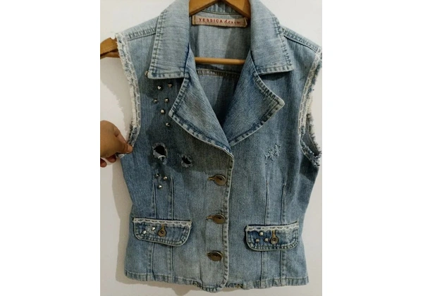 colete feminino jeans da Jéssica