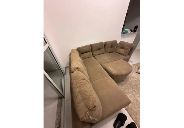 Sofá Suede Marrom em L
