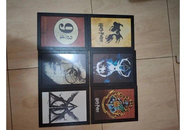 6 quadros decorativos Harry Potter com moldura