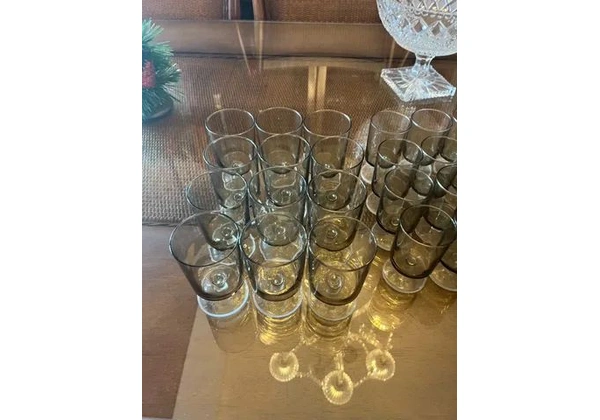 jogo de taças em cristal fume para licor, agua, cerveja, whiskey, vinhos tinto branco e ch