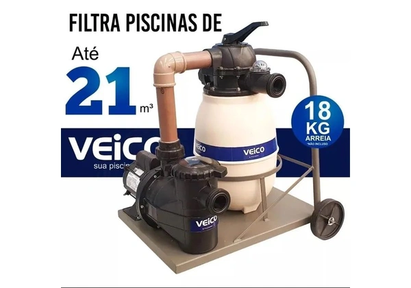 Carrinho para piscina filtro e bomba até 21m cúbicos