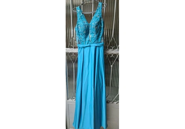 Vestido Azul Petróleo para Festas, Formatura ou para Casamento