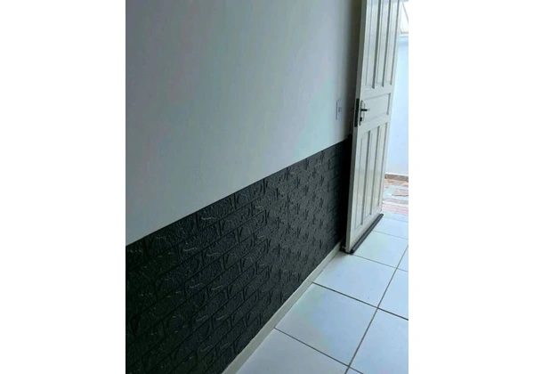 Papel de Parede 3D Adesivo - Tijolo Branco ou Preto