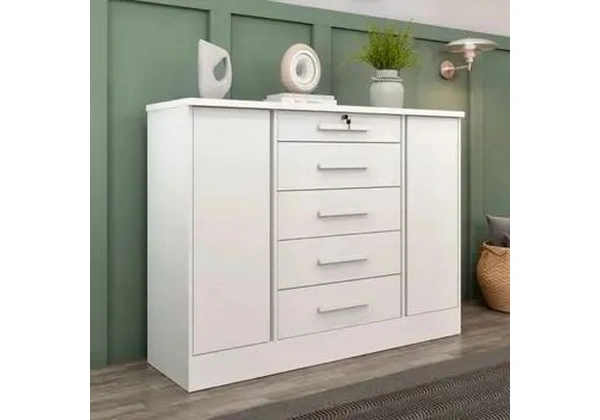 Cômoda 5 Gavetas 1 C/Chave 2 Portas. São Produtos Novos Direto de Fábrica P/Sua Casa.