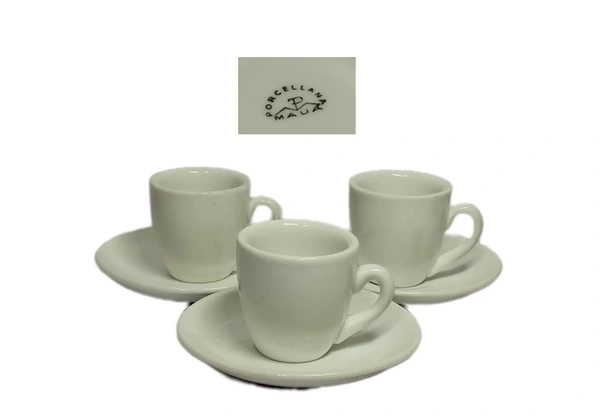 Jogo com 3 Xícaras de Café Porcelana Mauá Antiga