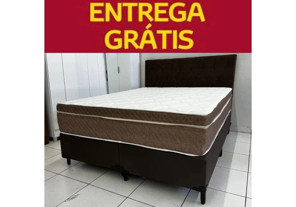 Cama Box Queen+Colcão Molas Ensacadas