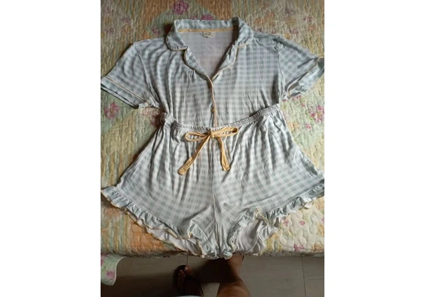 Pijama xadrez azul