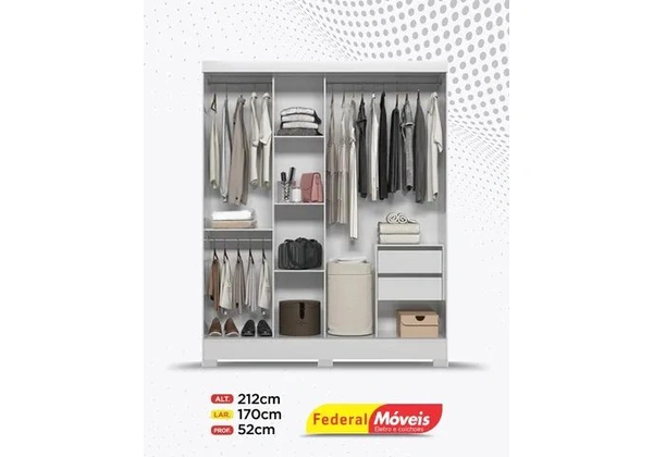 Guarda Roupa Casal 2 Portas 2 Gavetas com Espelho Super Lindo Fazemos Entrega