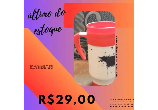Caneca térmica de polímero 350ml - Batman