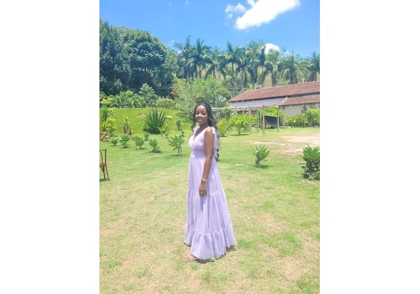 Vestido Lilás/Lavanda Longo - Perfeito para ocasiões especiais!
