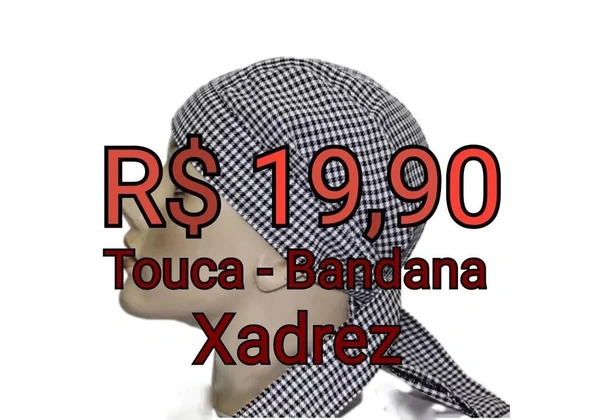 Touca - Bandana Xadrez CHEF