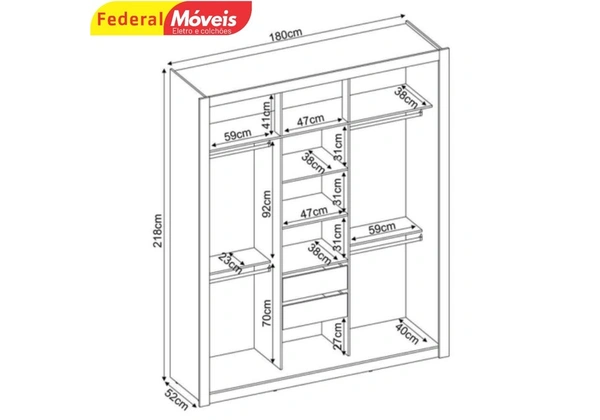 Guarda Roupa em MDF Flex - Temos Crediário -