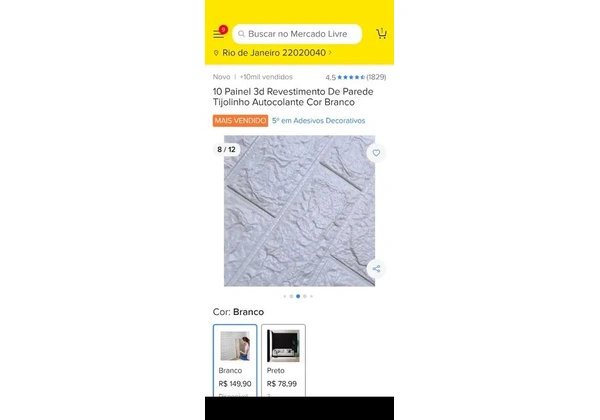 7 painéis 3d tijolinho branco