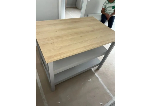 Ilha Cozinha Ditália 2 Prateleiras Cinza (Nunca usada)