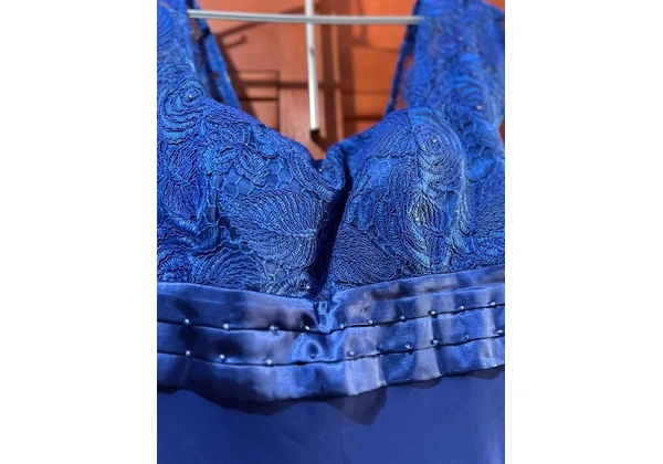 Vestido de festa azul marinho - longo
