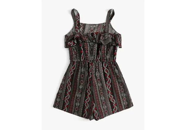 Macaquinho estampado de viscose NOVO