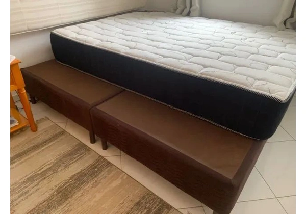 Base Cama Queen em Nobuck Brown