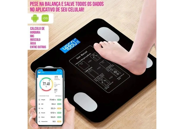 Balança de banheiro Inteligente Bioimpedância Digital (nova, lacrada)