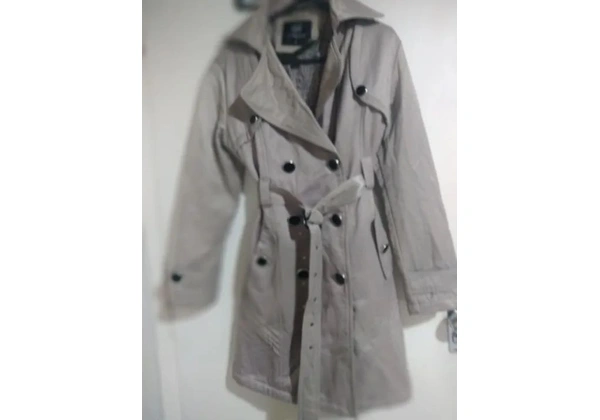 Casaco Trench Coat Bege acinzentado Feminino