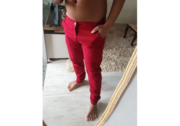Calça skinny vermelha