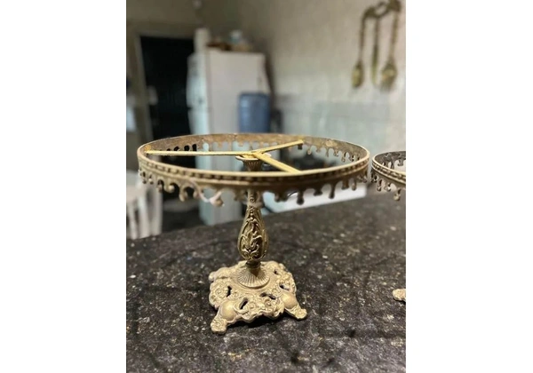 2 suporte para bolos em bronze maciço