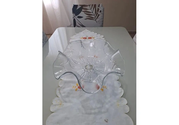 Fruteira de Mesa em Vidro com Pé - Estilo Romano